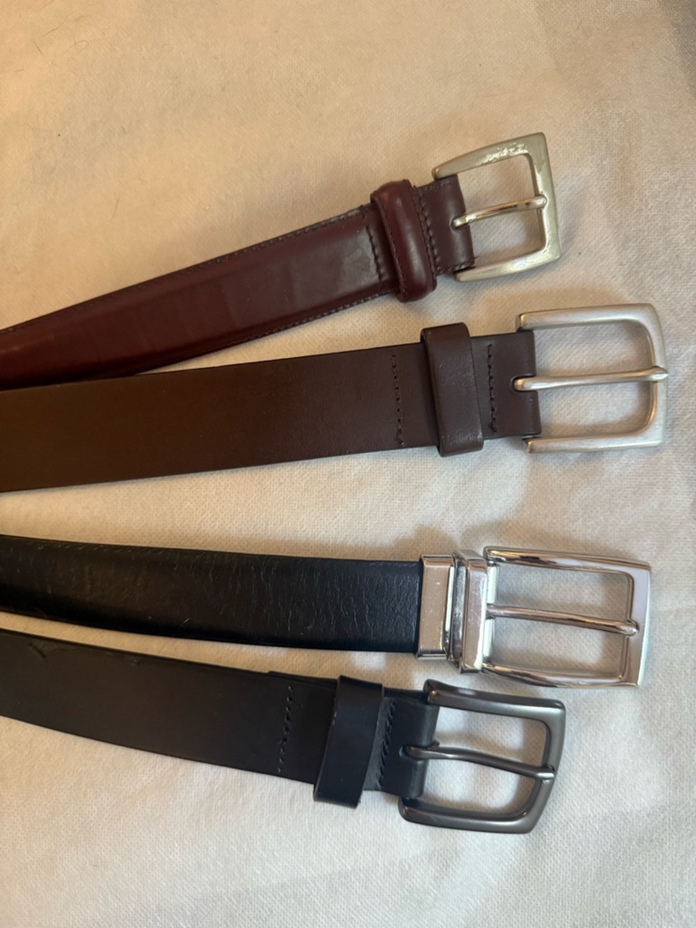 4 Men’s leather belts. Coach, Banana Republic & 2 Gap. Sz. 34 & 36
